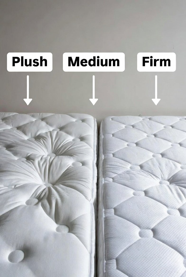 Plush mattress fit test illustration showing side sleeper pressure relief versus hip sink causing lower-back strain